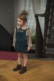 Mouse in a House: Velvet Shorts with Suspenders green