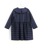 Motoreta Yumiko Dress Blue and Black Stripes