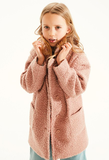 Kids on the Moon AW19 Faux Fur Coat Pink Moss