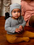 Gray Label AW20 Baby Hat with Strings Grey Melange