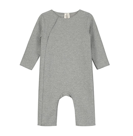 Gray Label Baby Suit with Snaps Grey Melange