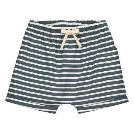 Gray Label SS18 One Pocket Shorts Blue Grey with White Stripes