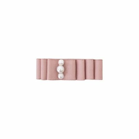 MIlledeux AW19 Small Layered hair bow – alligator clip – pearl / Antique Mauve