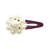 MIlledeux AW19 PEARL FLOWER – SNAP CLIP – PEARL / BURGUNDY