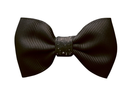 MIlledeux Small Alligator Clip Bow Black - Colored Glitter Collection