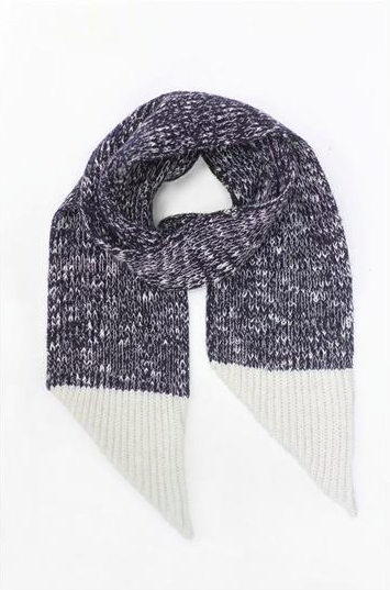 Motoreta Knitted Scarf Marbled Navy and White
