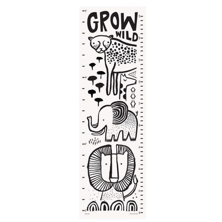 Wee Gallery Growing Wild Textile Growth Chart - Safari Animals